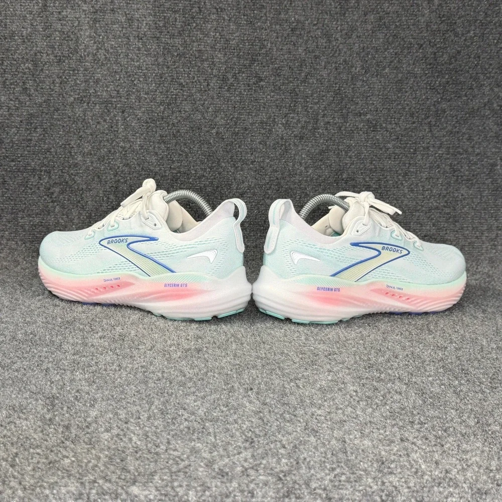 Brooks Glycerin GTS 22 Running Shoes Women's 9D White Limpet Shell Amparo Blue